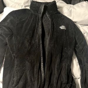 North Face ”osito”Black zip up jacket. Womens Size L. Soft fuzzy/fleece material